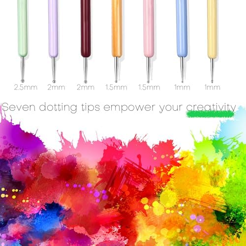 7PCS Nail Art Brushes, Nail Design Painting Brush Set with Nail Polish Brush, Nail Liner Brush, Nail Extension Gel Brush, Builder Nail Gel Brush, and Multi-Size Dotting Pens for DIY Nail Art - Image 3