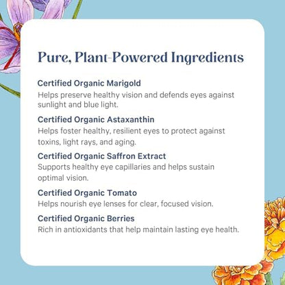 Close up of Pure Synergy Eye Protector vegan eye health supplement branding