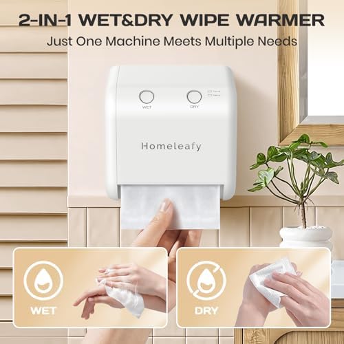 2-in-1 Auto Dry&Wet Wipes Warmer, 3s Smart Dry-to-Wet Warming Technology Portable Wipes Dispenser with Clean Light&Mist Control,Desktop/Wall Mounted Baby Diaper Warmer for Newborns,Outdoor - Image 5