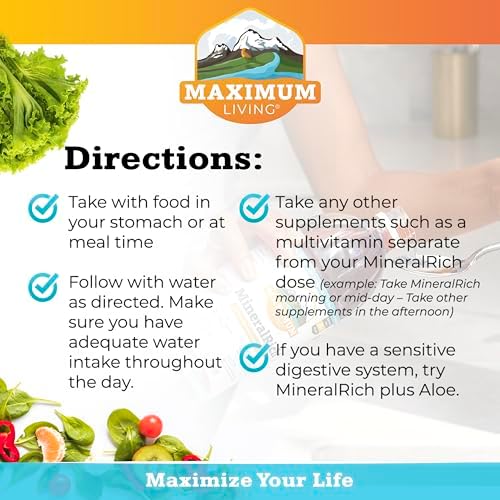 Authentic imported USA maximum living mineral rich supplement bottle placed upright for premium wellness presentation