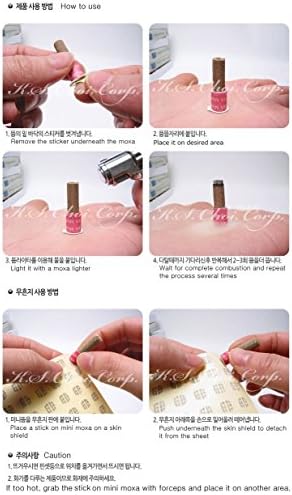 Close up of adhesive mini moxa sticks showing the hollow rigid herb roll design.