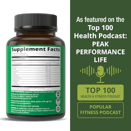 Peak Performance EAA 105 capsules lifestyle fitness setting
