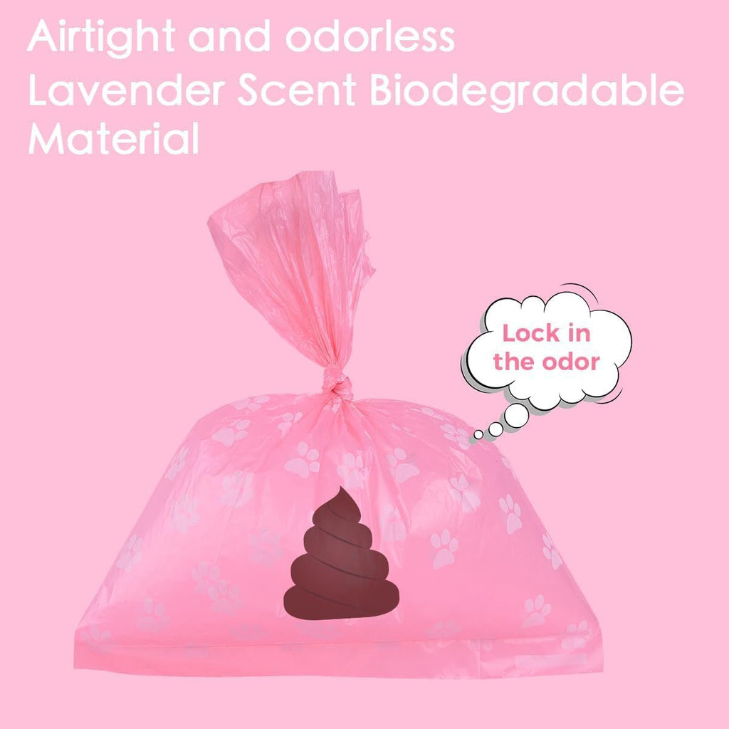 Eco friendly cornstarch pet waste bags being pulled from roll
