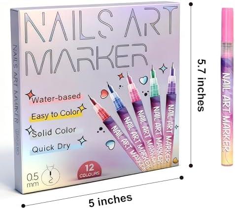 Artist using MKNZOME acrylic nail art markers for detailed manicure design.