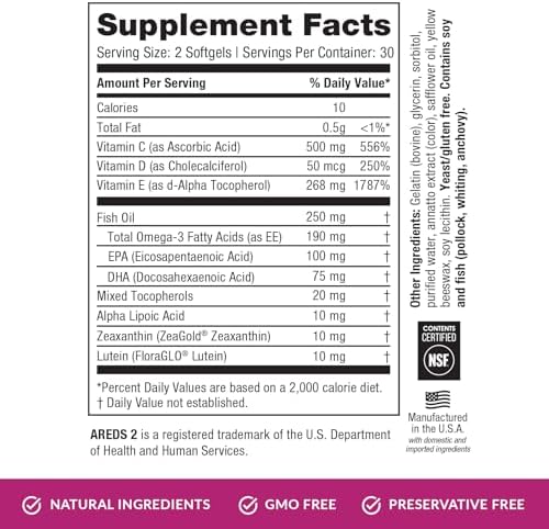 EyePromise Macular Health zinc free formula ingredients list