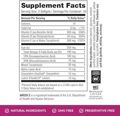 EyePromise Macular Health zinc free formula ingredients list