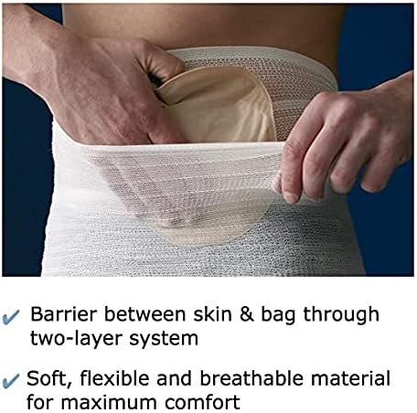 Close up of seamless breathable fabric on Corsinel ostomy belt