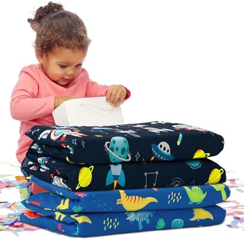 CroBlissful kindergarten rest mat sheet packaging highlighting the durable and machine washable material properties.