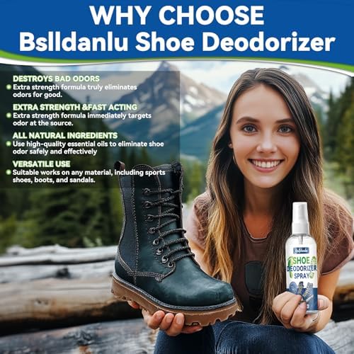 Natural foot deodorant spray with essential oils for men and women