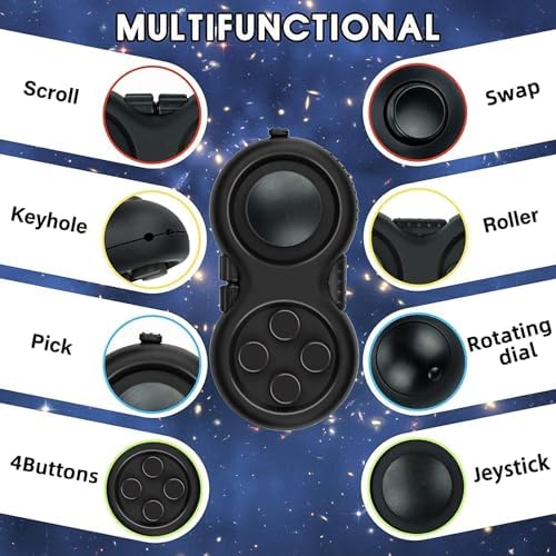 WTYCD anxiety relief gaming controller fidget toy showing attached black portable lanyard strap