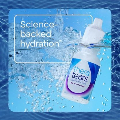 Authentic USA imported TheraTears Dry Eye Therapy bottle with electrolyte powered technology.