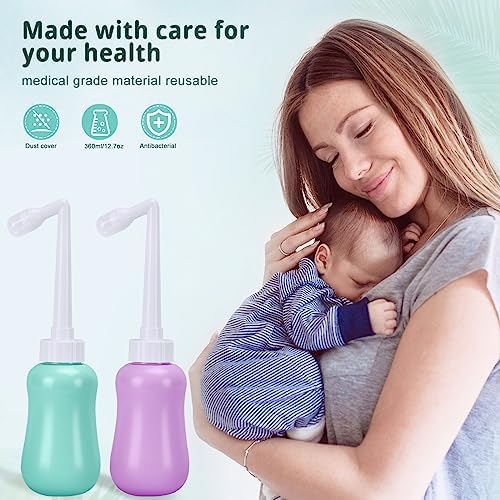 Two pack postpartum cleansing bottles with waterproof travel storage bag.