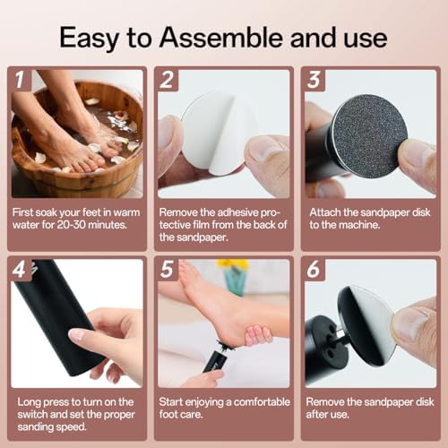 Ergonomic handheld foot sander for professional dead skin removal and nail care.