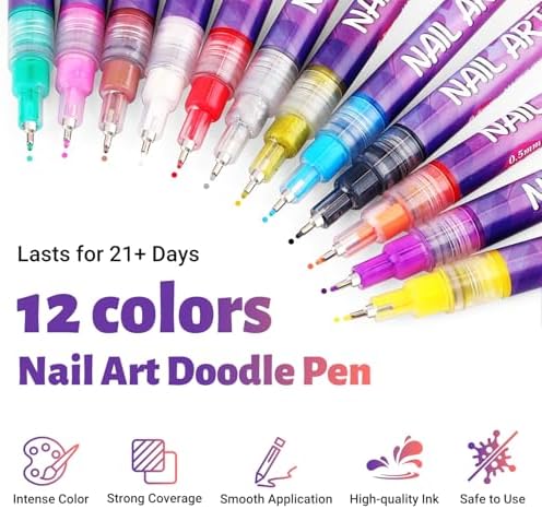 Nail art markers for detailed dotting and drawing