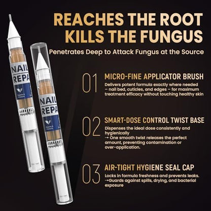 PUPCA nail fungus treatment pen set with clear application instructions