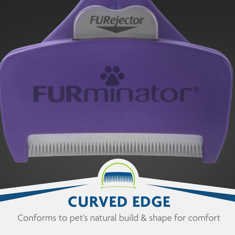 FURejector button feature on FURminator cat grooming tool