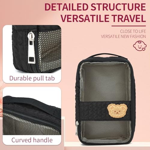 MOMIGO Fwkekye travel baby accessories pouch with embroidered bear patch