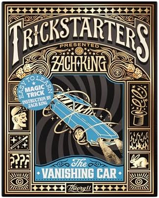 Close up of the beginner friendly vanishing car magic trick components.