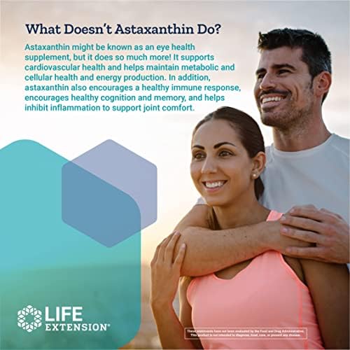 Life Extension Astaxanthin with Phospholipids packaging displaying DNA and cellular protection benefits
