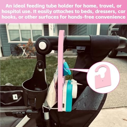 Feeding pump holder attached to a wheelchair