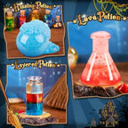 Alritz science kit components including wizard hat and mixing tools