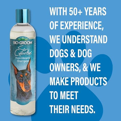 USA imported Bio-Groom gentle puppy shampoo bottle showing accurate fluid measurement