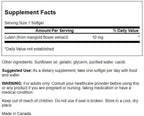 Swanson Lutein 10 mg eye health supplement packaging label details