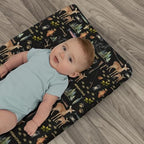 Textured soft polyester fabric view of outdoor themed baby bedding