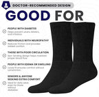 GERVRA black crew socks showing extra wide stretch for edema relief