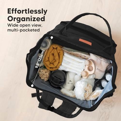KeaBabies Original Baby Diaper Bag Backpack wide opening main compartment