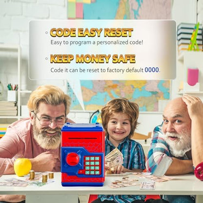 Vcertcpl electronic money saving safe highlighting the automatic paper currency insertion slot.
