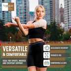 Washable and reusable athletic compression wrap for injury recovery.