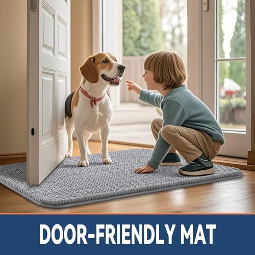 Smiry non slip dirt trapper entry rug on entryway floor