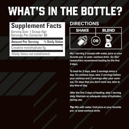 Six Star micronized creatine powder serving size