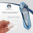 Large size TPE gel arch supports for men and women showing peel and stick backing