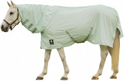 Equinavia Brisk Mesh Horse Fly Sheet with Removable Neck Cover| Durable Extended Coverage with UPF 45 UV Protection | Fly Sheet for Horses - Silver Gray - 78 in - Image 9