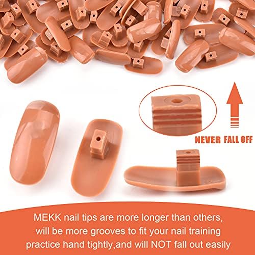Close up of Mekk refill nail tips for training hands