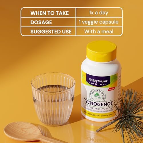 Healthy Origins Pycnogenol vegetarian capsules packaging details