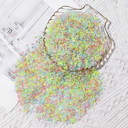 Close up of colourful 3-5mm luminous resin stones