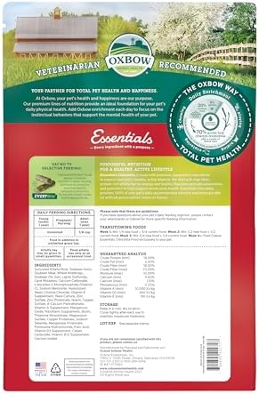 Oxbow Chinchilla Pellets package close up view