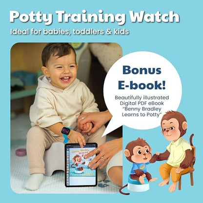 Toddler wearing Benny Bradley's Potty Training Watch V2