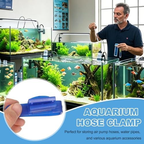Dimensional drawing of the eight to twenty-five millimeter adjustable aquarium water pipe fixing clip.