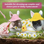 Complete 10-piece small pet costume set laid out with bags and brooches