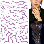Detailed purple demon pattern temporary tattoos for cosplay