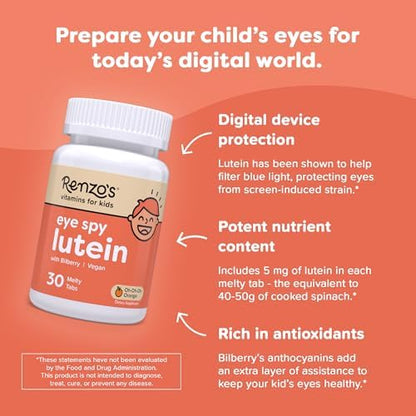 Back label of Renzo's Eye Spy showing ingredients and dosage