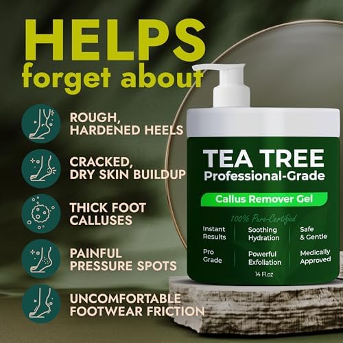 Professional grade foot pedicure kit with tea tree oil and three blue pumice stones.