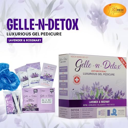 Jelly bath crystals and melting minerals for foot detox.