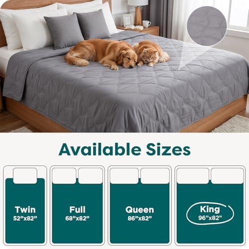 Gray machine washable dog blanket spread across a large living room sofa.