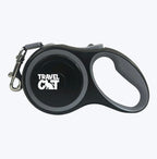 Ergonomic rubberized anti-slip handle grip of the Travel Cat retractable leash.