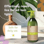 Close up of Little Green 240ml lice guard bottle for sensitive skin care.